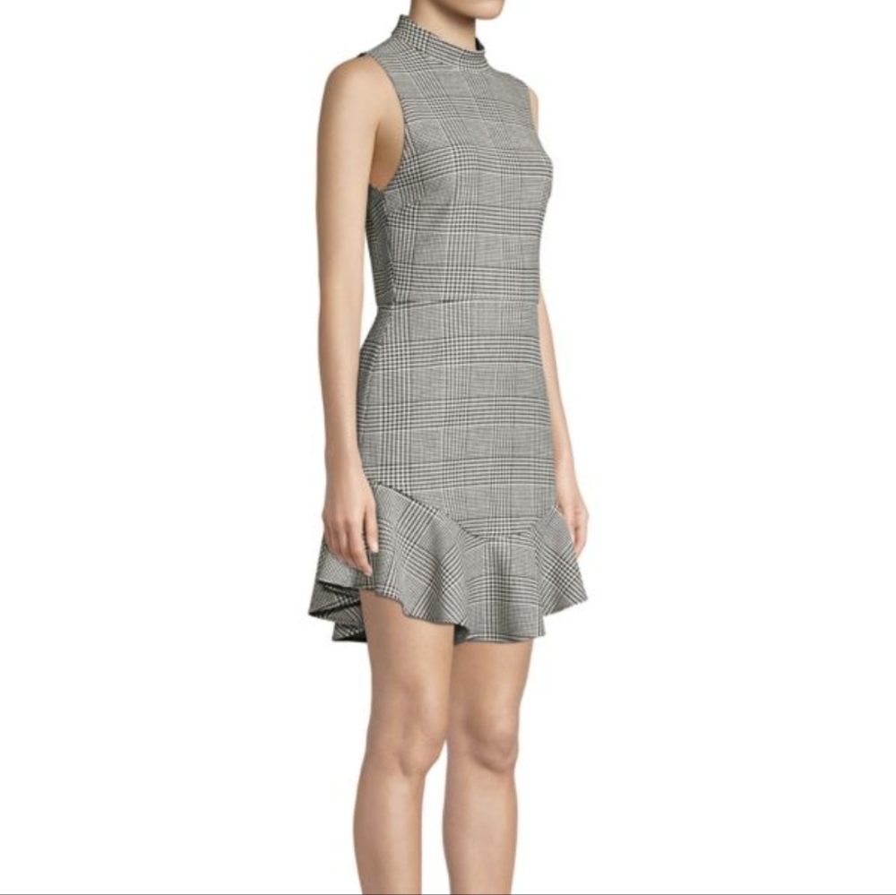 Alice + Olivia Plaid Houndstooth Mini Dress